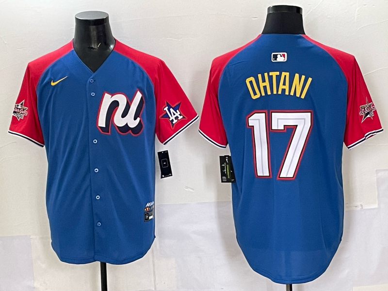 Men Los Angeles Dodgers #17 Ohtani Blue Nike 2025 MLB All star Jersey style 004
